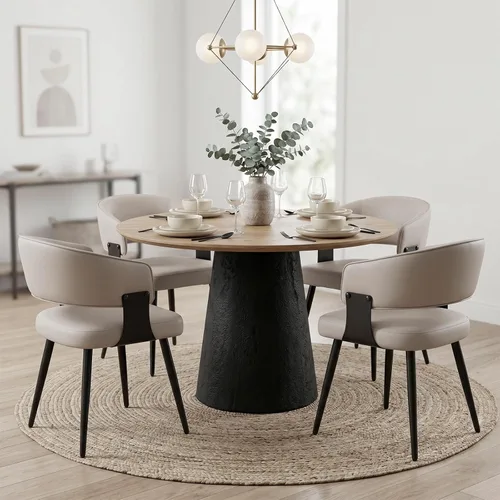 Vista 24 de Juego de 2 sillas de comedor, modernas sillas tapizadas para cocina y comedor con tela tejida transpirable, fáciles de montar y limpiar
