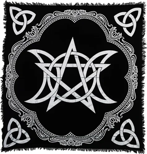Vista 10 de Indian Consigners Paño de Altar A-Z Péndulo de Hechicería Pentagrama Alter Tarot Spread Wiccano Cuadrado Paño de Mesa Sagrado Paño Espiritual