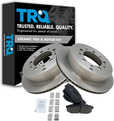 Vista 105 de TRQ Juego de pastillas de freno y rotor de cerámica trasera compatible con Honda Accord V6 1998-02 3.0L con frenos de disco traseros 02-06 Acura RSX
