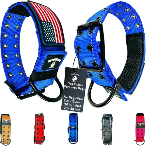 Vista 9 de Collar táctico para perro de 2 pulgadas de ancho, resistente con hebilla de cinturón de metal de 2 pines, ajustable para perros grandes y medianos