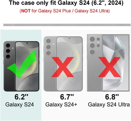 Vista 2 de Funda para Samsung Galaxy S24, a prueba de golpes, con cubierta deslizante para cámara y soporte de anillo giratorio + protector de pantalla