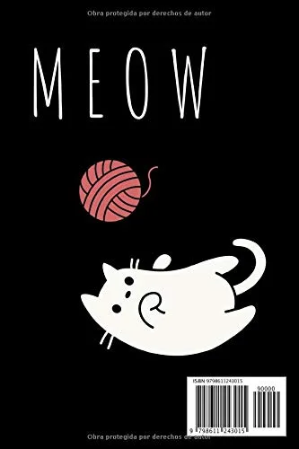 Vista 2 de Meow Este cuaderno es perfecto para todos los amantes de los gatos apasionados de los gatos, gatitos o mascotas en general, este diario le