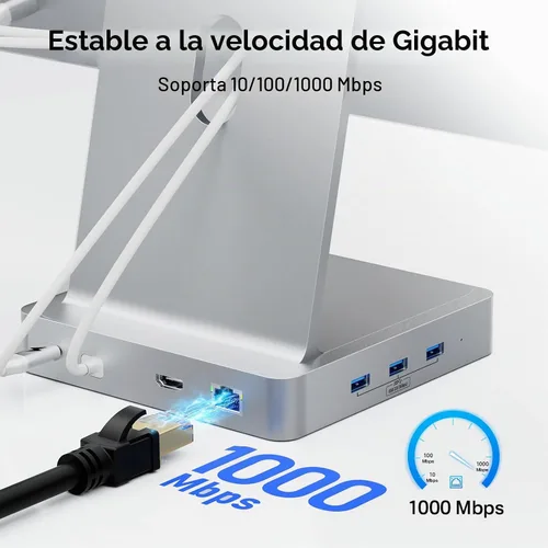 Vista 5 de AGEEN Concentrador USB-C de 14 puertos y 10 Gbps para iMac de 24 pulgadas