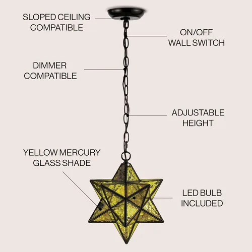 Vista 2 de JONATHAN Y JYL9072D Stella - Colgante LED de metal con estrella morava de 12 pulgadas, para dormitorio, sala de estar, cocina, oficina, bronce