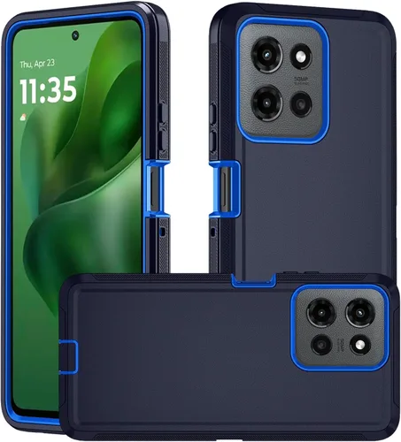 Vista 9 de Funda para Motorola Moto Edge 5G 2025, funda de teléfono resistente a prueba de golpes resistente protectora, 3 en 1 cubierta de parachoques (negro)