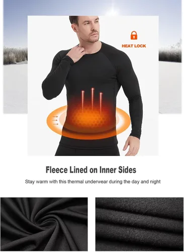 Vista 2 de HOPLYNN Paquete de 45 camisas de compresión térmica para hombre, manga larga, caza, correr, capa base, equipo para invierno y clima frío