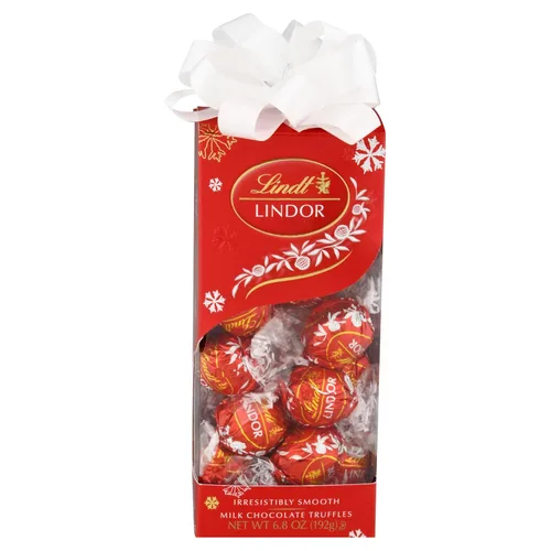 Vista 8 de Lindt LINDOR Caja de Regalo Tradiciones de Trufas de Chocolate con Leche, Caramelo de Chocolate con Leche con Centro de Trufa Suave y Derretido, 6.8