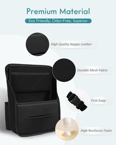 Vista 5 de FLORICH Organizador de Almacenamiento para Coche Entre Asientos, Organizador de Asiento de Cuero con Soporte para Bolso Entre Asientos, Consolas