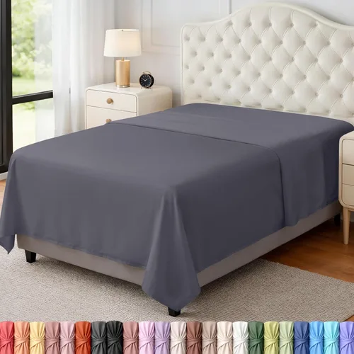 Vista 55 de Utopia Bedding Sábana encimera – 1 paquete (individual, beige) – Tela de microfibra suave cepillada – Sábana superior resistente al encogimiento y a