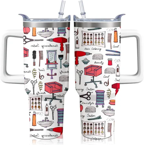 Vista 8 de Vaso térmico de alienígena de 40 onzas con asa y pajita abatible, taza aislante de acero inoxidable para amantes de ovnis, taza de café de viaje