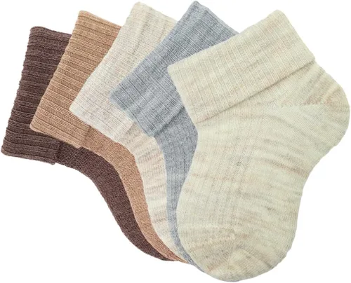 Vista 4 de Calcetines para bebé, paquete de 5 calcetines para recién nacidos, calcetines unisex de lana para bebé, calcetines para niñas y bebés, recién