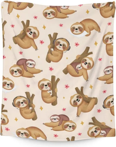 Vista 10 de Manta de perezoso para niñas, tamaño regazo de 30 x 40 pulgadas, manta de felpa suave y mullida, regalo de manta negra linda para sala de estar
