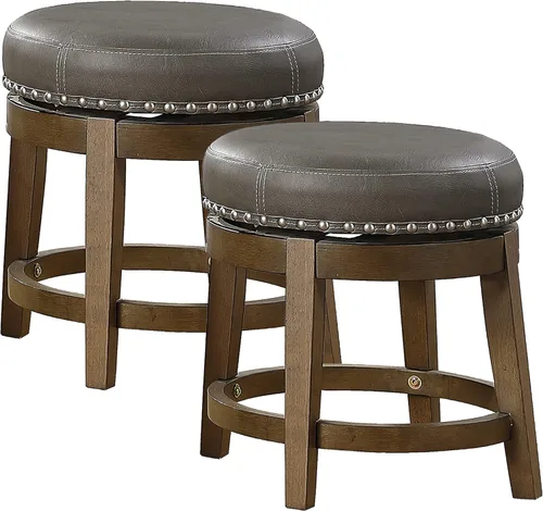 Vista 19 de Lexicon Blueridge Taburete giratorio de altura de comedor (juego de 2), 19.5 pulgadas SH, negro