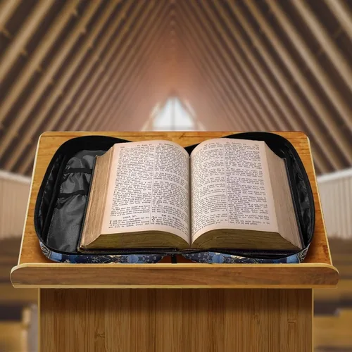 Vista 5 de Bolsas de estudio bíblico de fútbol para hombres y niños, estuche de transporte de la Biblia con correa, bolsas con cremallera para la Biblia