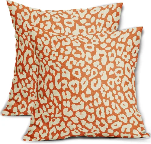 Vista 28 de Juego de 2 fundas de almohada con estampado de leopardo negro de 16 x 16 pulgadas, diseño de animal de guepardo, chinoiserie, fundas de almohada