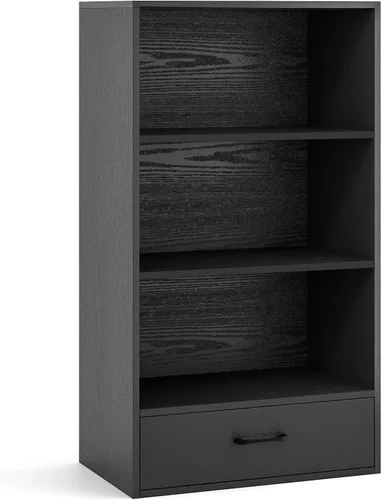 Vista 6 de Giantex Estantería de 4 niveles con cajón, organizador de pie de 42.5 pulgadas de alto, estantes de almacenamiento con dispositivo anti-caída