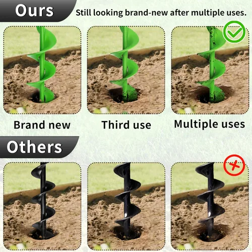 Vista 3 de Broca de taladro para plantar, broca en espiral de longitud extendida de 1.6 x 16.5 pulgadas, para bombillas, flores y plantas de cama, se adapta a