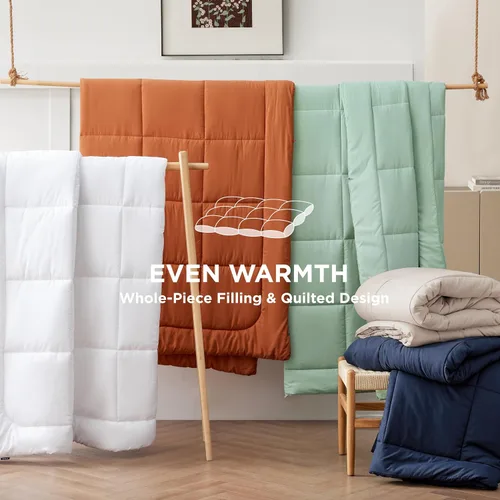 Vista 8 de Bedsure Relleno de edredón – Edredones acolchados tamaño individual XL, edredón para todas las estaciones, suave manta de ropa de cama alternativa