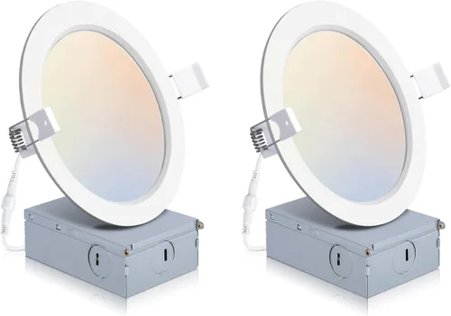 Vista 12 de POWERASIA Paquete de 2 Luces Empotradas Inteligentes de 6 Pulgadas, Iluminación LED Empotrada Ultra-Delgada 12W 1200LM Downlight Inteligente