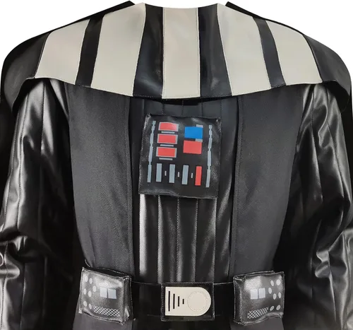 Vista 5 de Disfraz de Darth para adultos, uniforme de Vader de lujo, disfraz de fiesta de Halloween, conjunto completo de capa