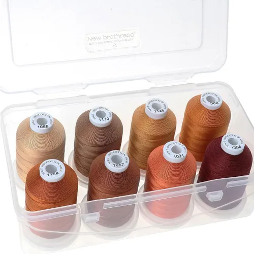 Vista 11 de New brothread - 18 opciones - Hilos de algodón 100% mercerizado multiusos 50S/3 600M (660Y) cada carrete para acolchado, serger, costura y bordado