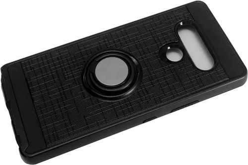 Vista 6 de Para LG Stylo 6 LM-Q730 (2020) - Funda híbrida con soporte de anillo - RS2 Negro