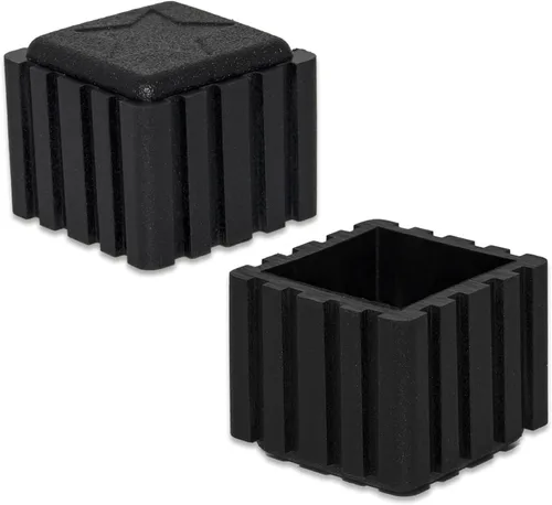 Vista 22 de Flyshop Tapones de PVC para patas de silla de patio, protectores de suelo cuadrados negros 10 unidades, 1 pulgada x 1 pulgada, 0.984 x 0.984 in