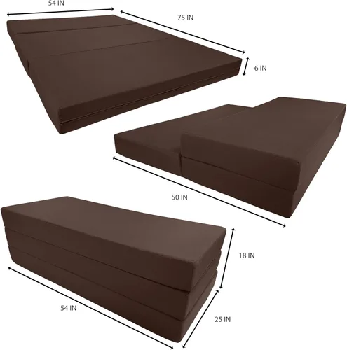 Vista 2 de D&D Futon Furniture Shikibuton - Camas de espuma de triple pliegue, colchón plegable, otomana, 1.8 libras de alta densidad, tamaño matrimonial