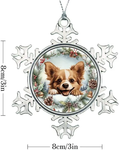 Vista 6 de Juguete ruso lindo divertido mirando perro cachorro árbol de Navidad adornos colgantes juguete ruso regalo de recuerdo de Navidad decoración de copo
