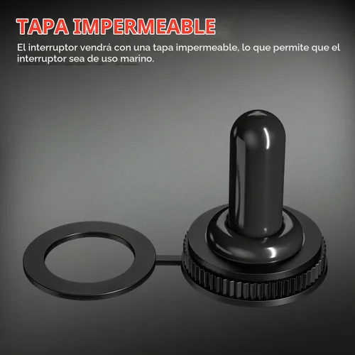 Vista 5 de DaierTek Interruptor de palanca momentáneo impermeable (ON) - Apagado (ON) 12V DC 20A Heavy Duty Marine SPDT Switch Rocker 3 Way 250V AC 15A