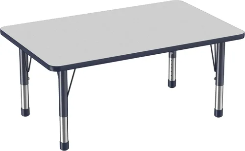 Vista 113 de FDP - Mesa rectangular para actividades escolares y aulas (24 x 36 pulgadas), patas gruesas para niños pequeños, altura ajustable de 15 a 24