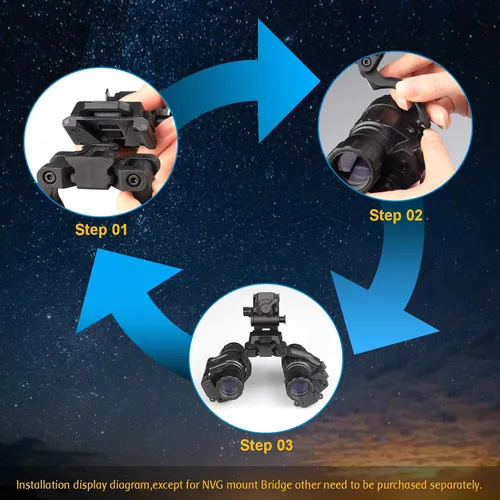 Vista 5 de New Reinforced Upgraded Version Night Vision Bridge with Adjustable Field of View for pvs14 Support 2 Optical Night Visions or 1 Digital Night