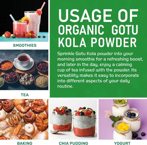 Vista 7 de Jiva Organics Gotu Kola Powder (Centella Asiatica) 7 onzas (7.05 oz) - Crudo, vegano, sin OMG