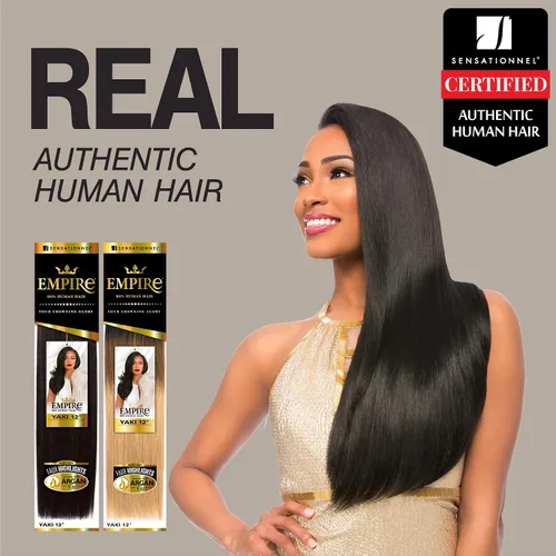 Vista 7 de Sensationnel - Cabello humano Empire Yaki, tejido sin enredos para un tejido rápido y estilo cosido para conseguir reflejos artificiales, paquete