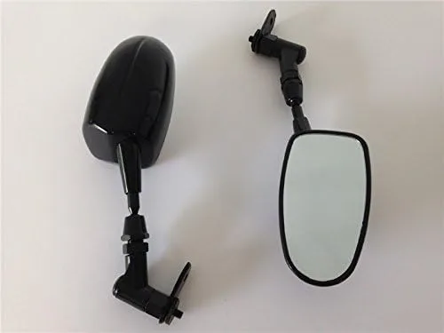 Vista 2 de Mini Espejos para Motocicleta Honda CBR 600RR Kawasaki Ninja 636 ZX6R Yamaha YZF R6 R1 Negro Nuevo
