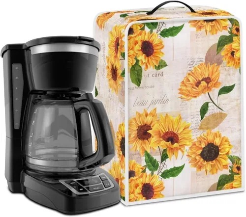 Vista 35 de Mumeson Funda para cafetera de girasol, extra grande, ligera, con asa, cubierta para máquina de café, tostadora, cubierta a prueba de polvo
