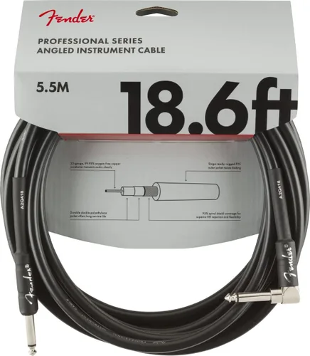 Vista 6 de Fender - Cable de instrumento de la serie profesional, cable de guitarra, accesorios de guitarra, ángulo/ángulo, negro, 6 pulgadas, paquete de 2
