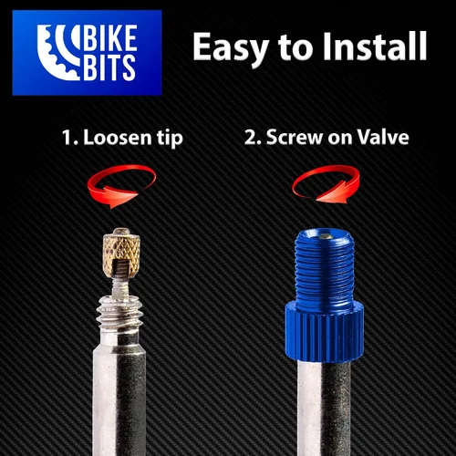 Vista 3 de Adaptador de válvula Presta para bicicleta – Convierte Presta a Schrader – Francés/Reino Unido a Estados Unidos – infla neumáticos con bomba
