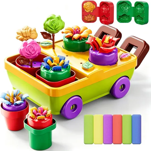 Vista 8 de Yositochuan Juego de masa de flores para niños de 3, 4, 5, 6, 7, 8