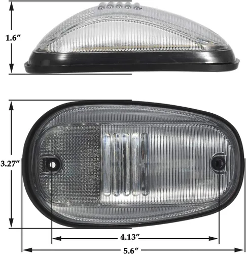 Vista 7 de Partsam 5 luces de techo de cabina transparente/ámbar 45LED compatibles con Dodge Ram 1500 2500 3500 4500 5500 Pickup 2003 2004 2005 2006 2007 2008