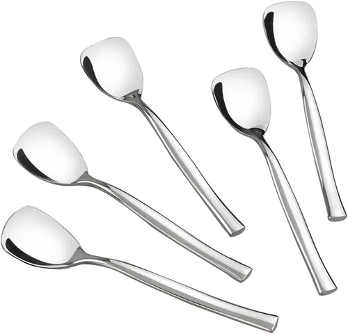 Vista 7 de Idomy Juego de 12 cucharas de helado de postre de acero inoxidable, 5.51 pulgadas