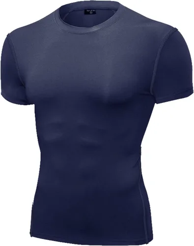 Vista 12 de SPVISE Compression Shirt Men Short Sleeve Workout Tops Spandex Baselayer 232-negro