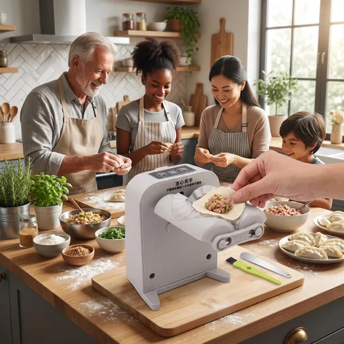 Vista 4 de Máquina eléctrica para hacer albóndigas, fabricante automático de bolas de masa para el hogar con cepillo de cuchara de llenado que forma en un