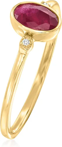Vista 3 de RS Pure by Ross-Simons Gemstone and Diamond-Accented Ring in 14kt Yellow Gold