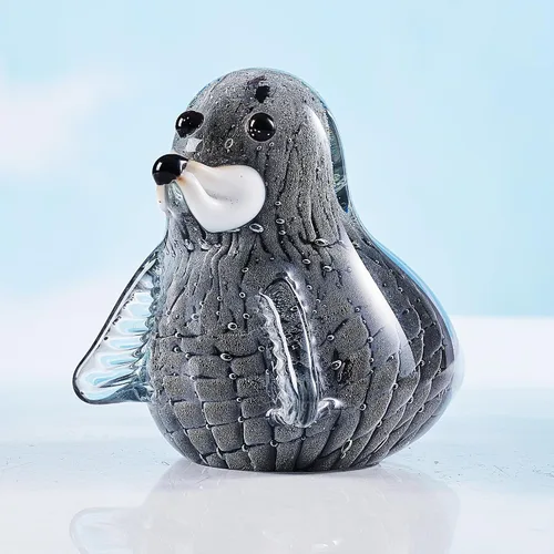Vista 5 de EUSTUMA Figura de sello de vidrio soplado a mano, animal marino para acuario de pecera, colección de animales marinos para regalo de cumpleaños