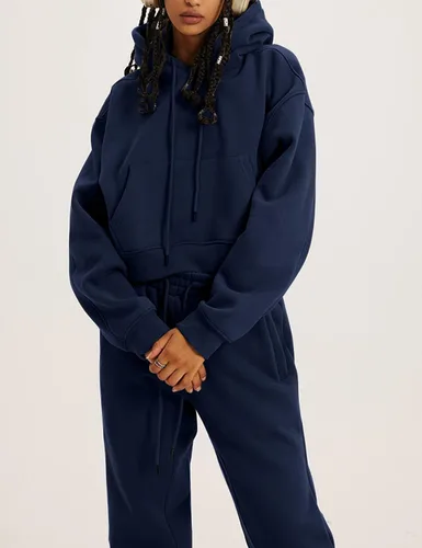 Vista 63 de Kissonic Conjunto deportivo de forro polar para mujer, 2 piezas, sudadera con capucha y pantalones deportivos