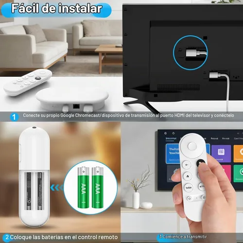 Vista 6 de Reemplazo de voz para Google Chromecast Remote, G9N9N para Chromecast con Google TV Remote 4K/HD, para Google TV Streamer