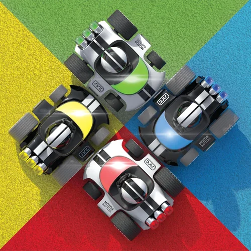 Vista 2 de Sharper Image® Motor Battles RC Team Battle Racers - Coches de combate a control remoto con luces LED e indicadores de daño para acción multijugador