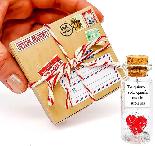 Vista 14 de Kseniya Revta Mensaje romántico en una botella para regalar a tu novio o novia - Tarro de los deseos con una tarjeta para tu esposo o esposa