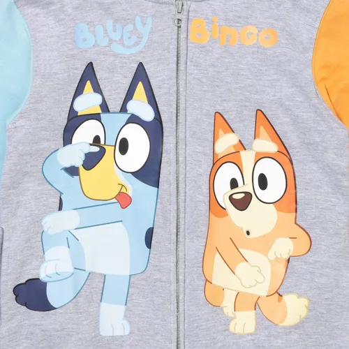 Vista 5 de Bluey & Bingo - Sudadera con capucha raglán con cremallera, Naranja